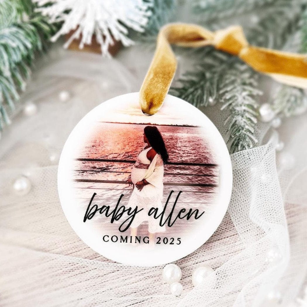 Baby Coming Photo Christmas Ornament