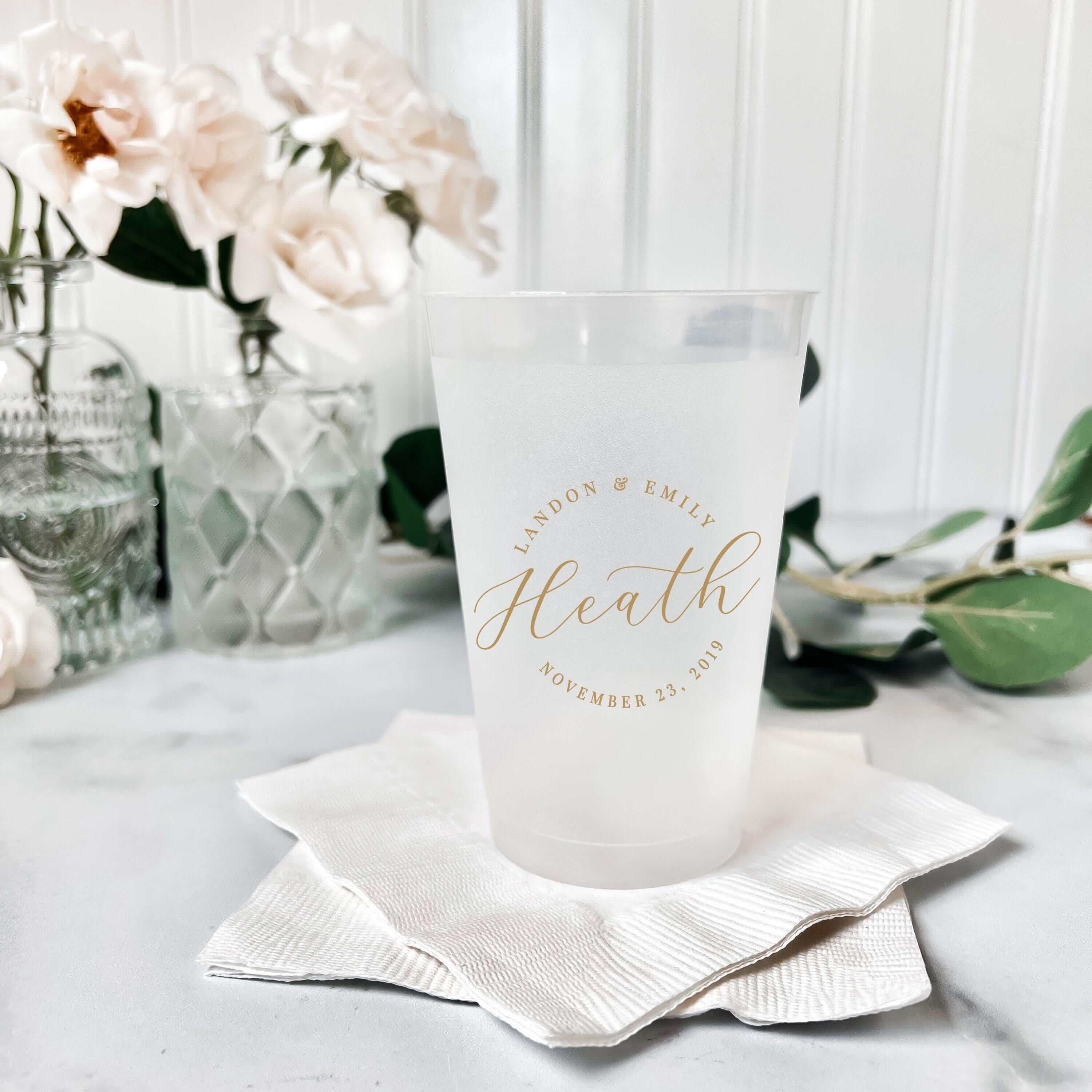 Last Name Personalized Frosted Wedding Cups - Cup - Frosted