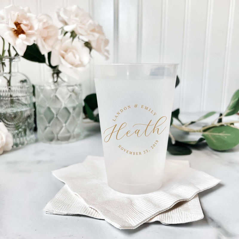 Last Name Personalized Frosted Wedding Cups - Cup - Frosted