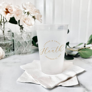 Last Name Personalized Frosted Wedding Cups