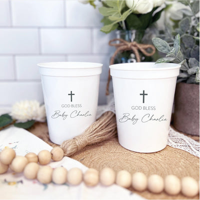 Modern God Bless Personalized Religious Stadium Cups - Cup - Stadium