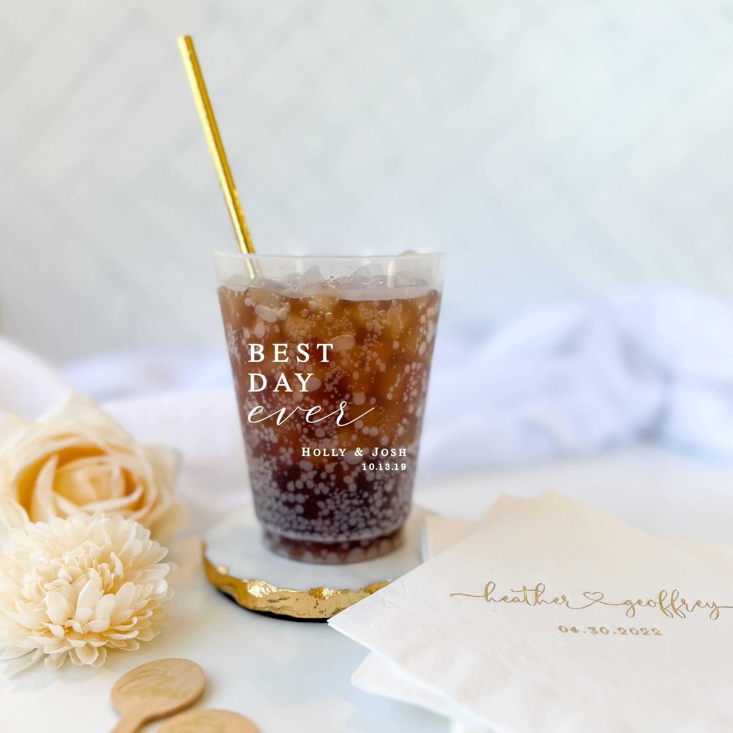 Best Day Ever Frosted Wedding Cups