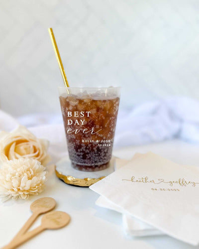 Best Day Ever Frosted Wedding Cups