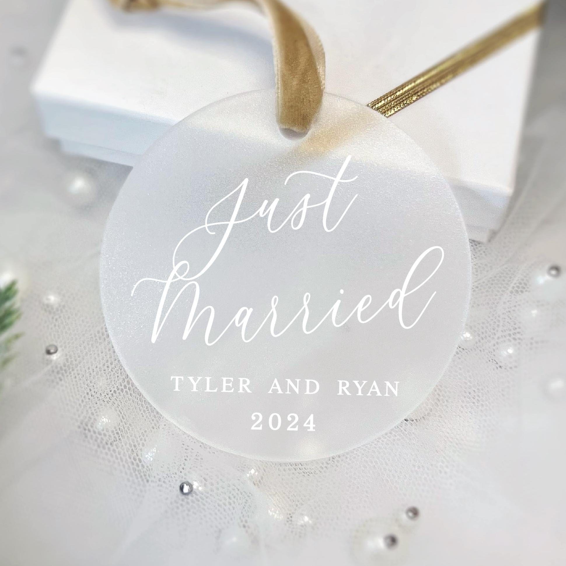 Just Married Christmas Ornament