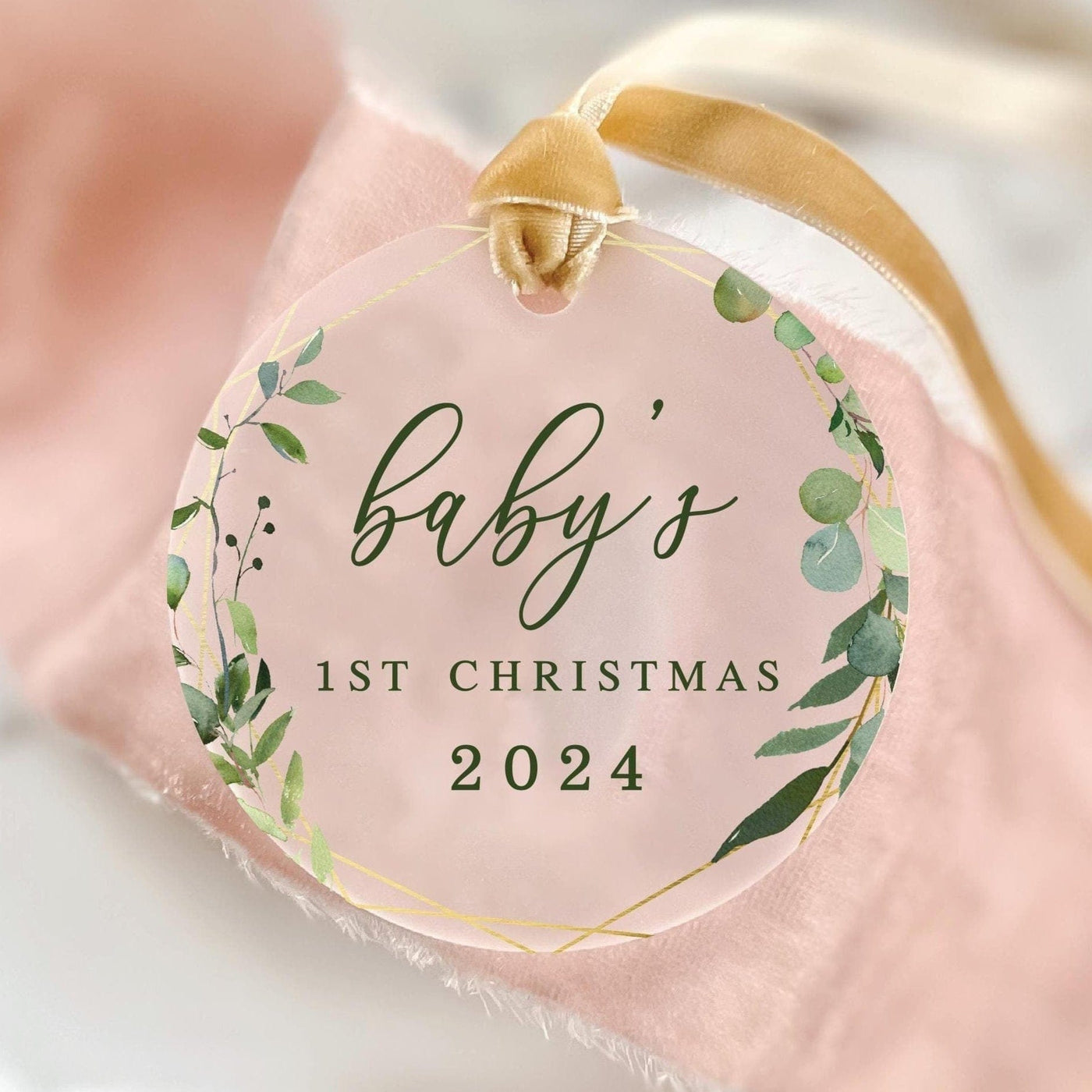 Baby's First Christmas Frosted Ornament