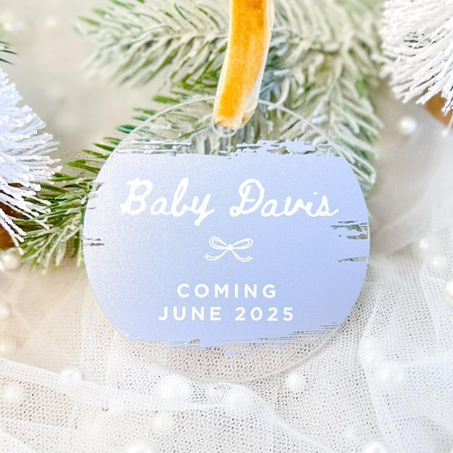 Baby Arriving Personalized Ornament