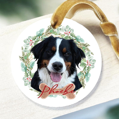 Pet Photo White Acrylic Christmas Ornament