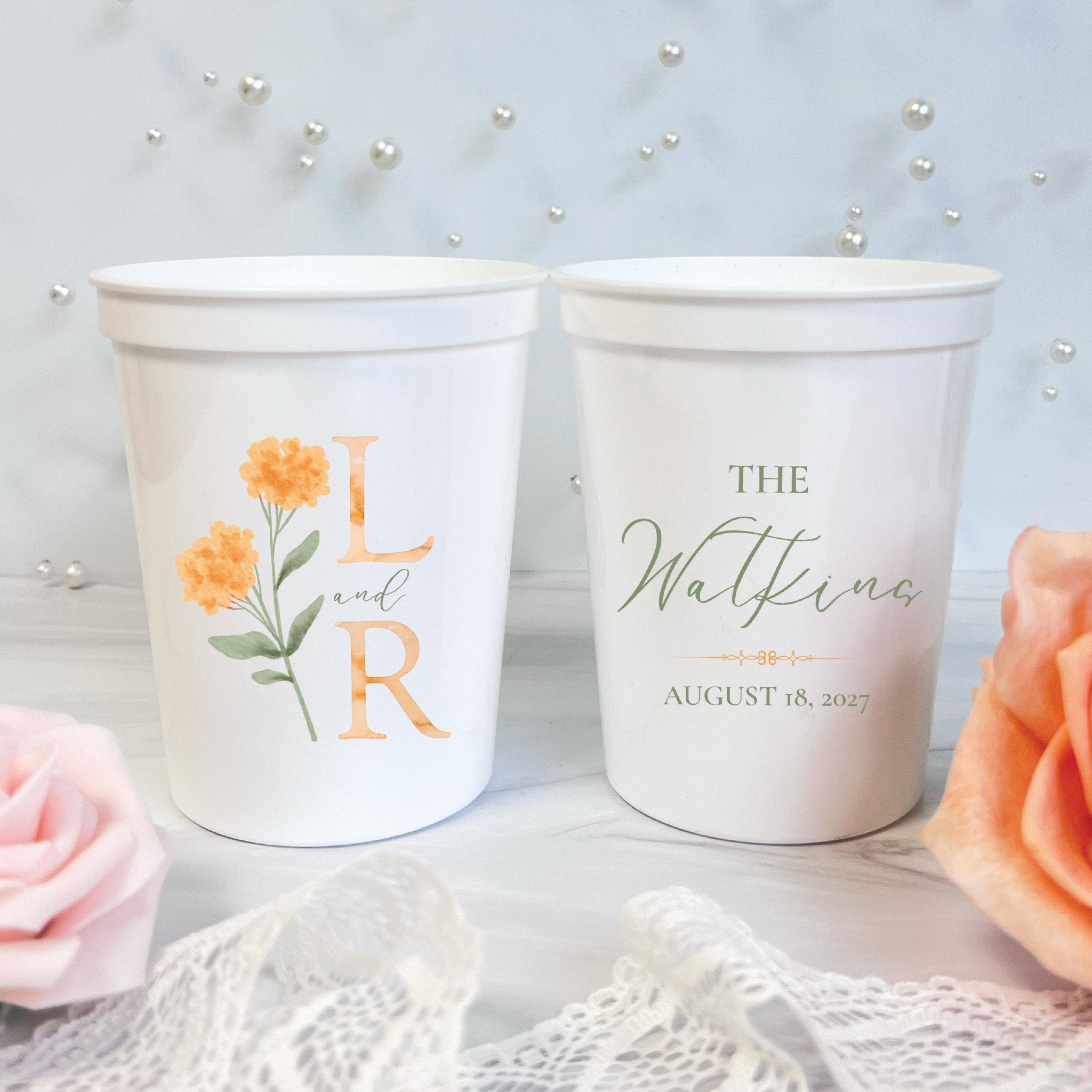 Custom Full Color Stadium Cups | Design Your Own Logo or Monogram Cups