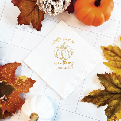 Little Pumpkin Baby Shower Theme Napkins