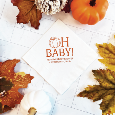 Fall Oh Baby Shower Theme Napkins