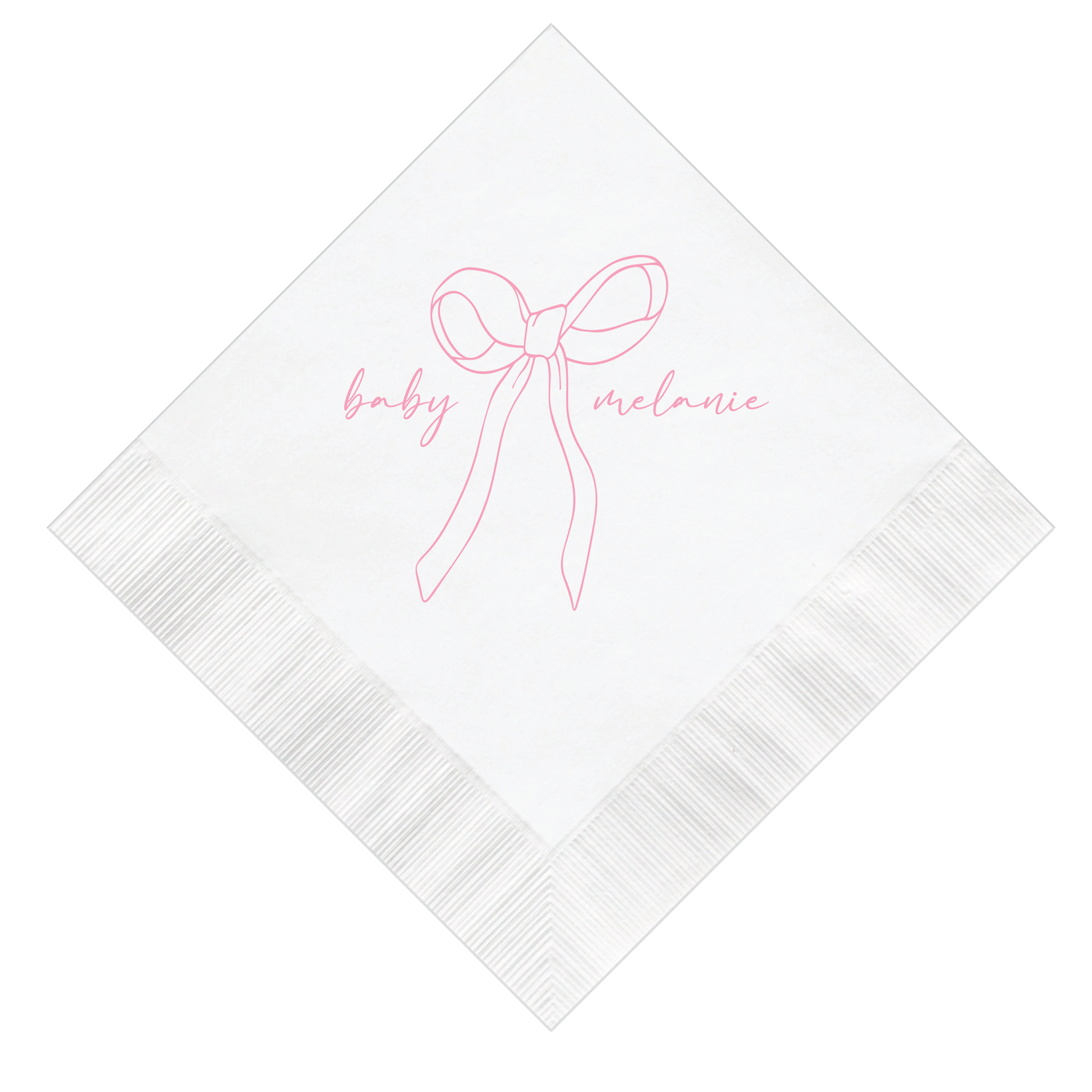 Elegant Bow Personalized Baby Shower Napkins