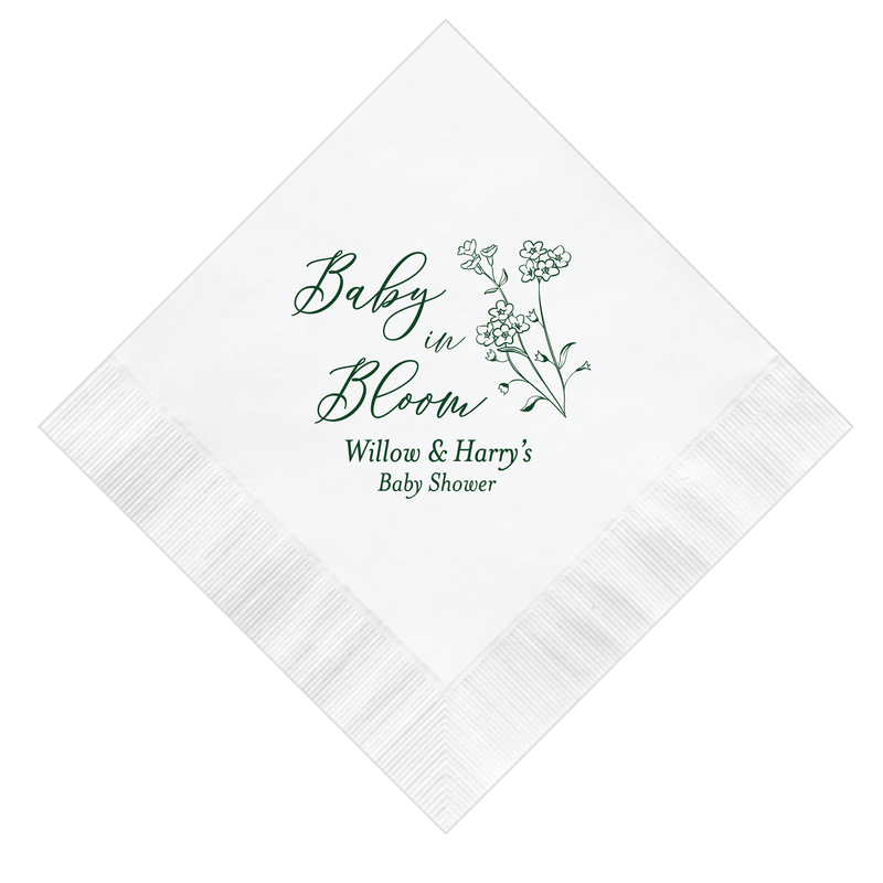 Baby In Bloom Baby Shower Napkins - Napkins - Foil Stamped