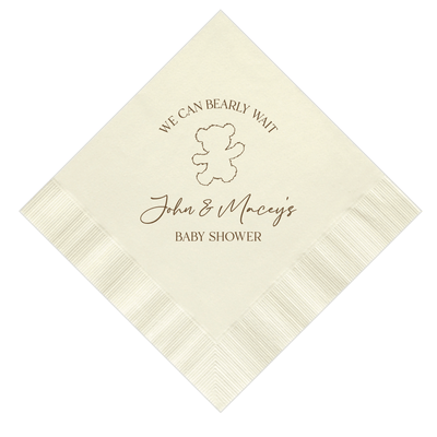 Bearly Wait Baby Shower Napkins - Napkins - Foil Stamped