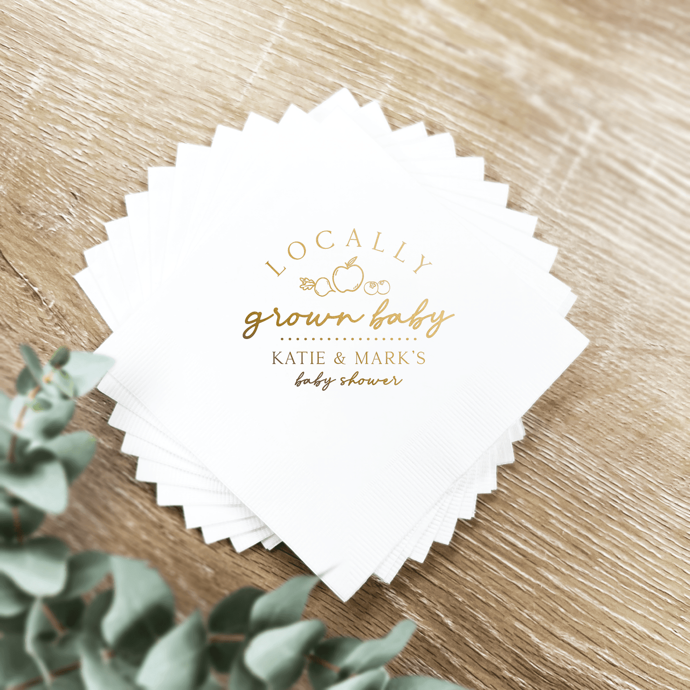 Locally Grown Baby Shower Napkins