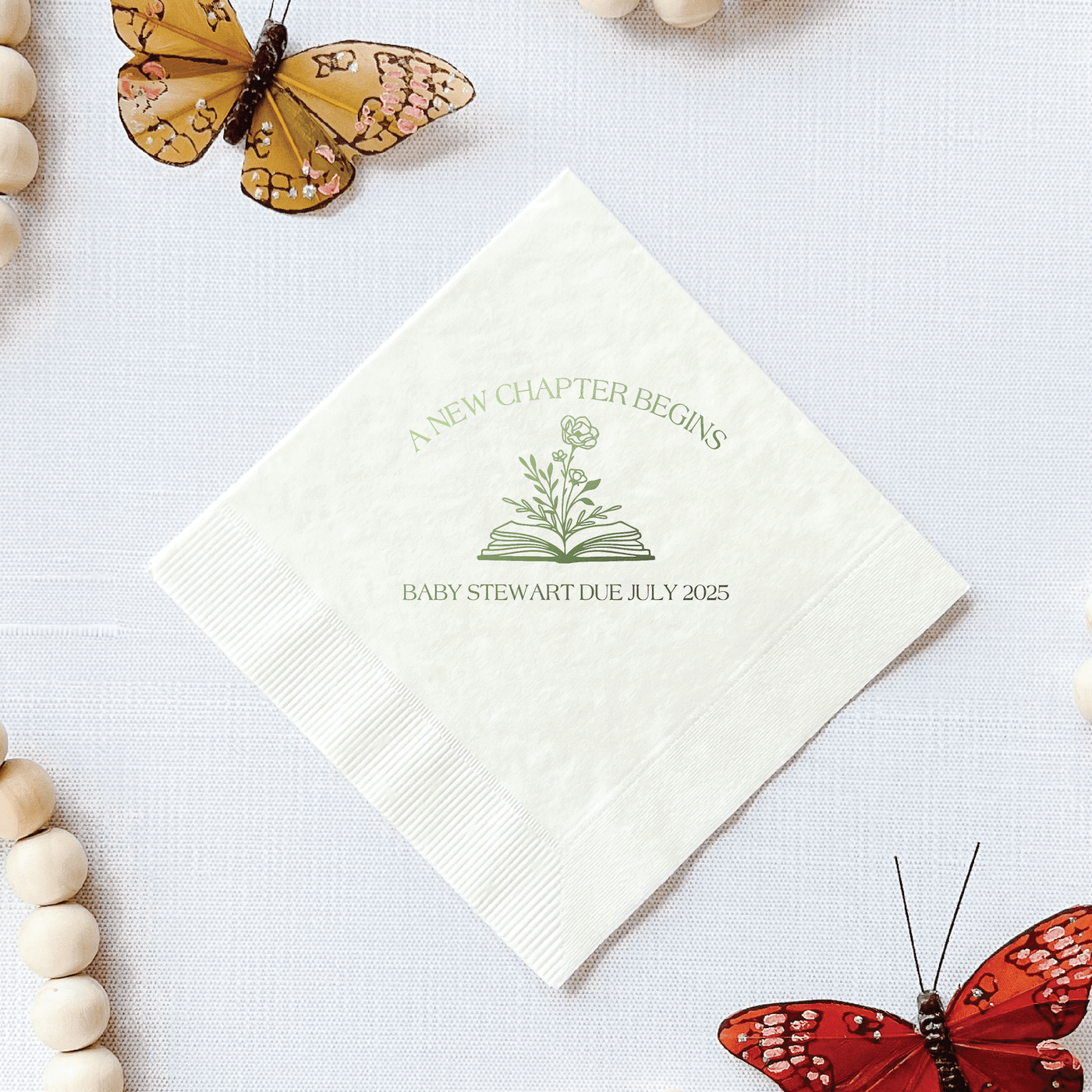 A New Chapter Begins Baby Shower Napkins
