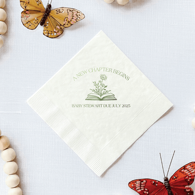 A New Chapter Begins Baby Shower Napkins