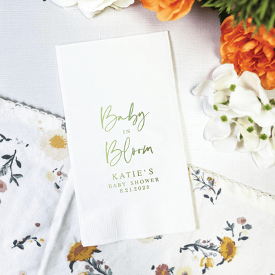 Baby in Bloom Personalized Baby Shower Napkins