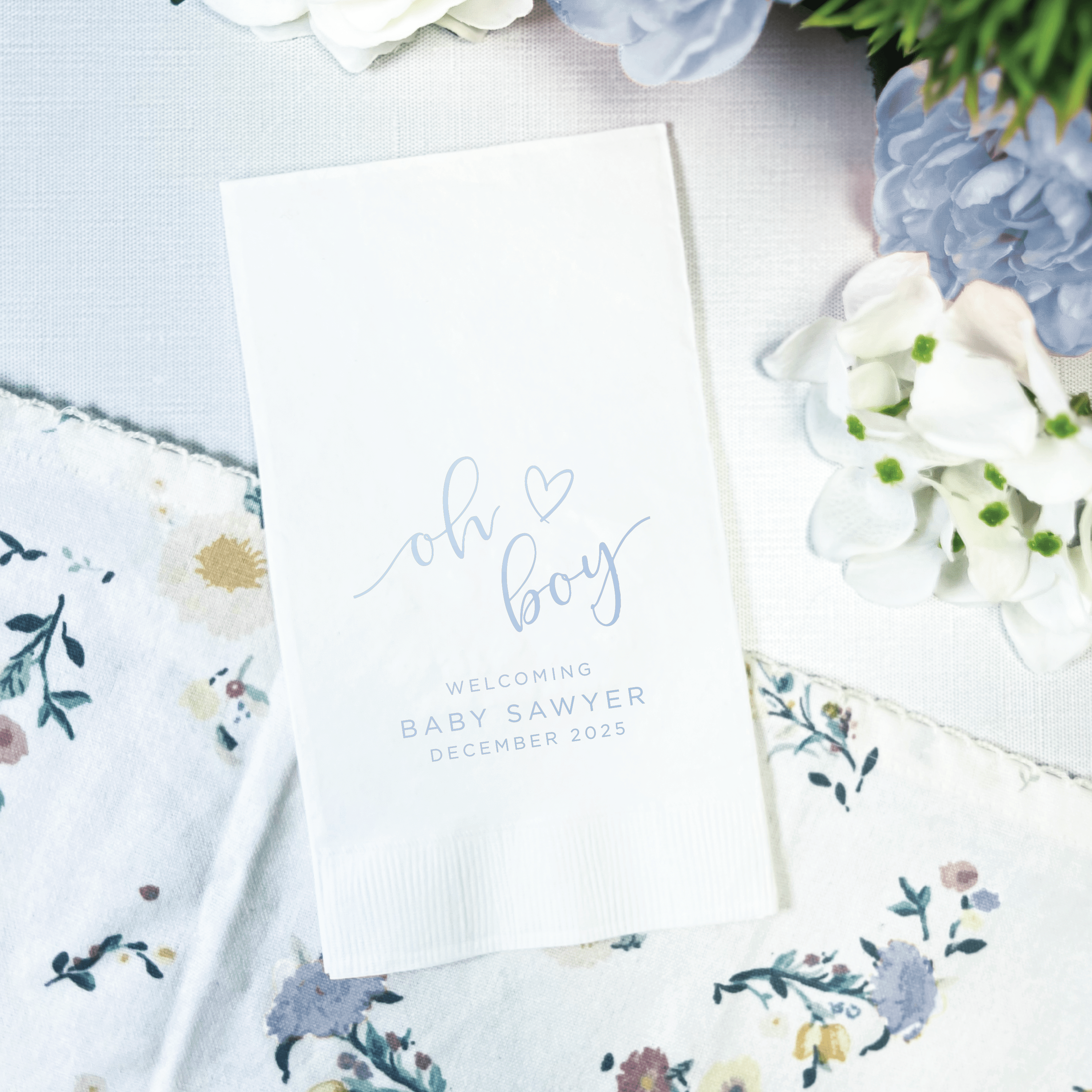 Oh Boy Personalized Baby Shower Napkins - Napkins - Foil Stamped