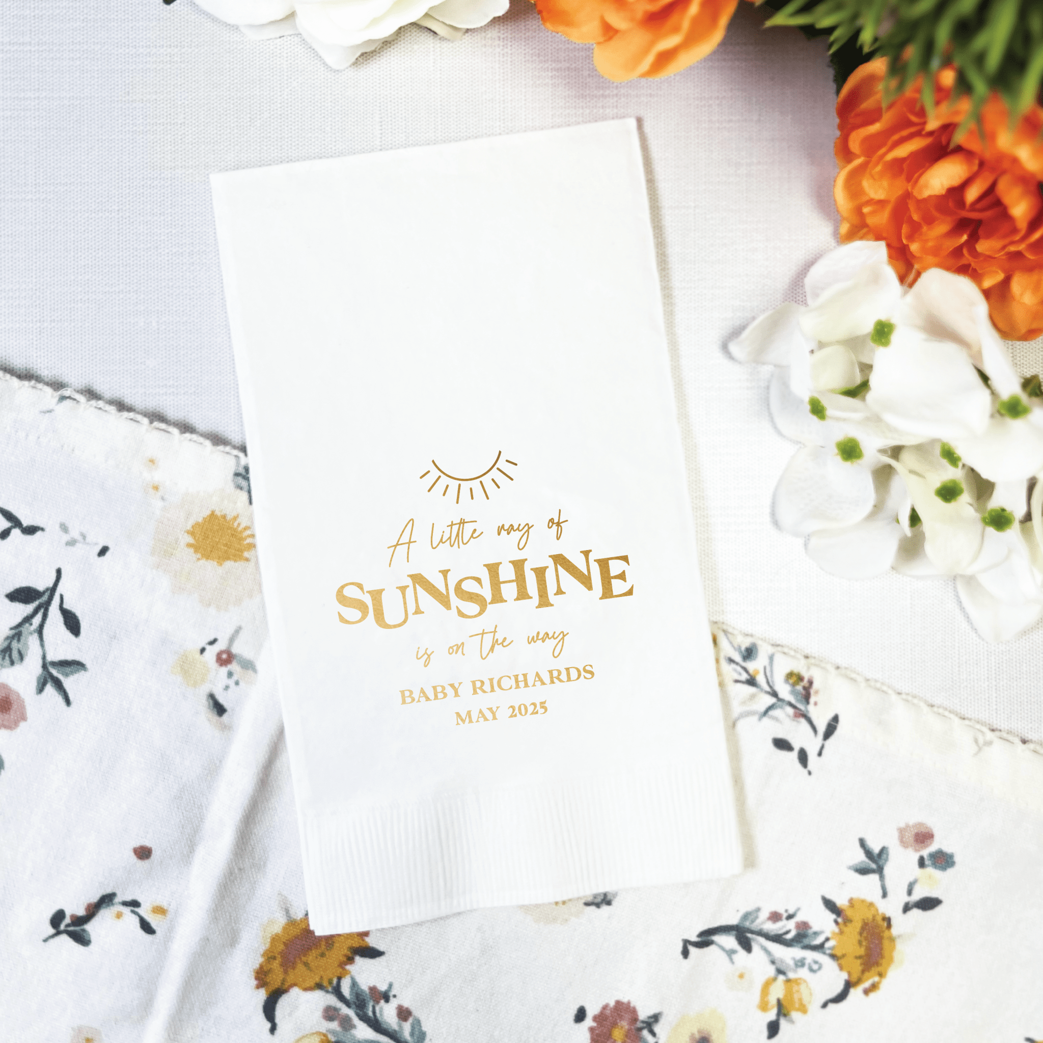 Little Ray of Sunshine Baby Shower Napkins - Napkins - Foil Stamped