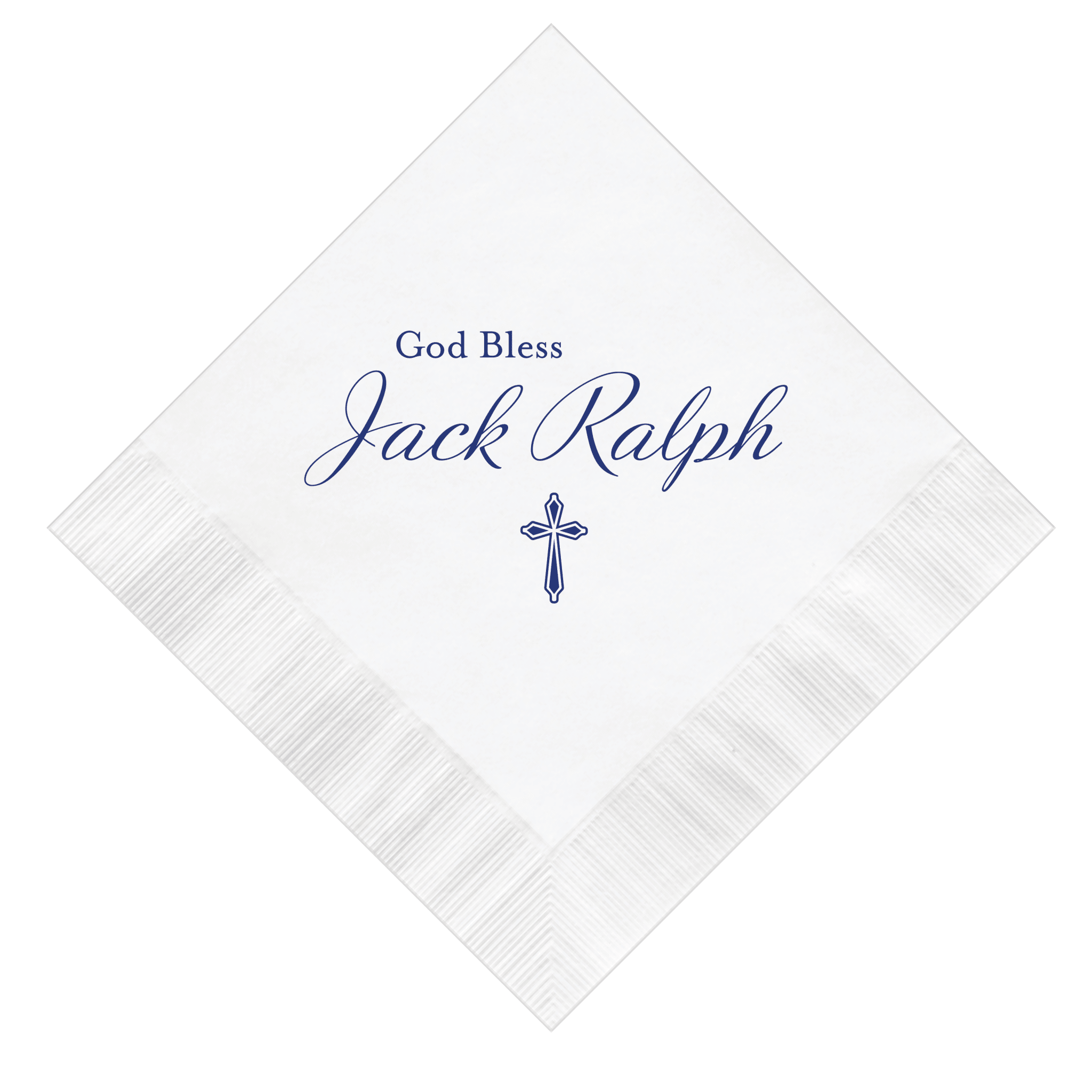 God Bless Personalized Baptism/Christening Napkins - Napkins - Foil Stamped