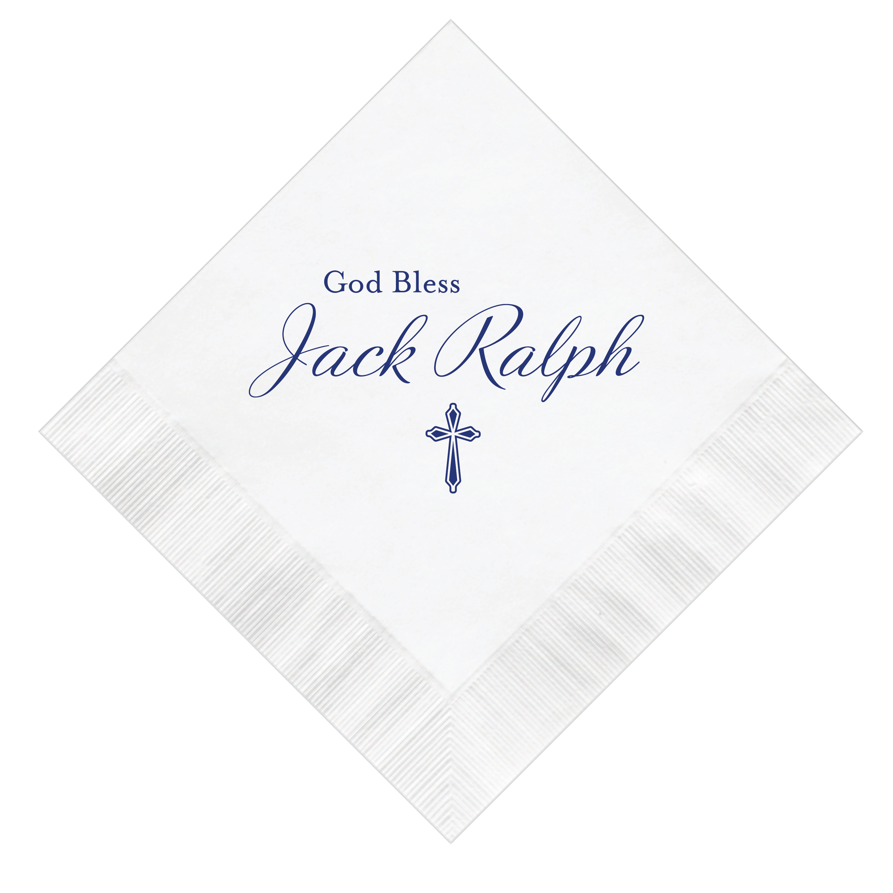 God Bless Personalized Baptism/Christening Napkins - Napkins - Foil Stamped