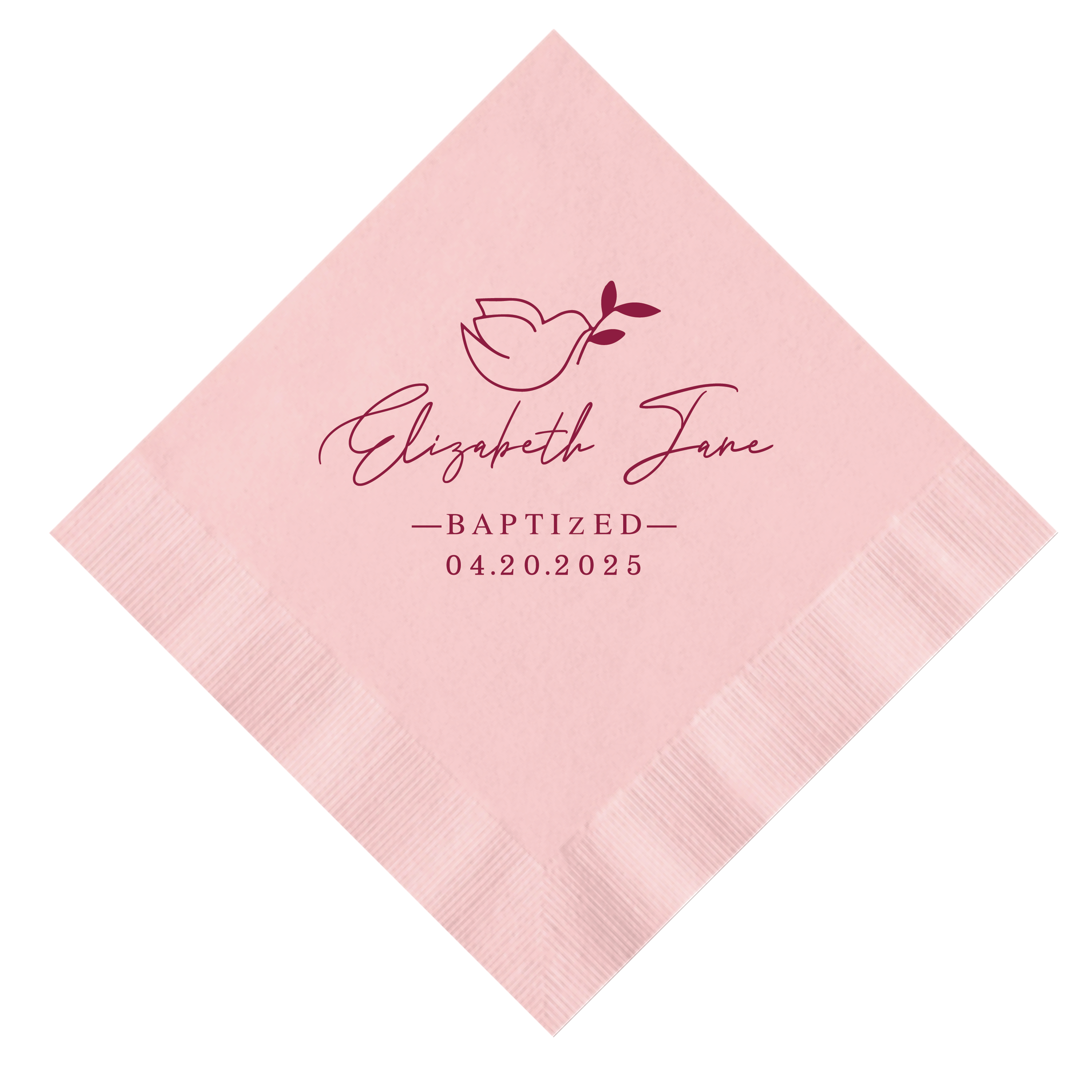 Elegant Dove Baptism/Christening Religious Napkins - Napkins - Foil Stamped