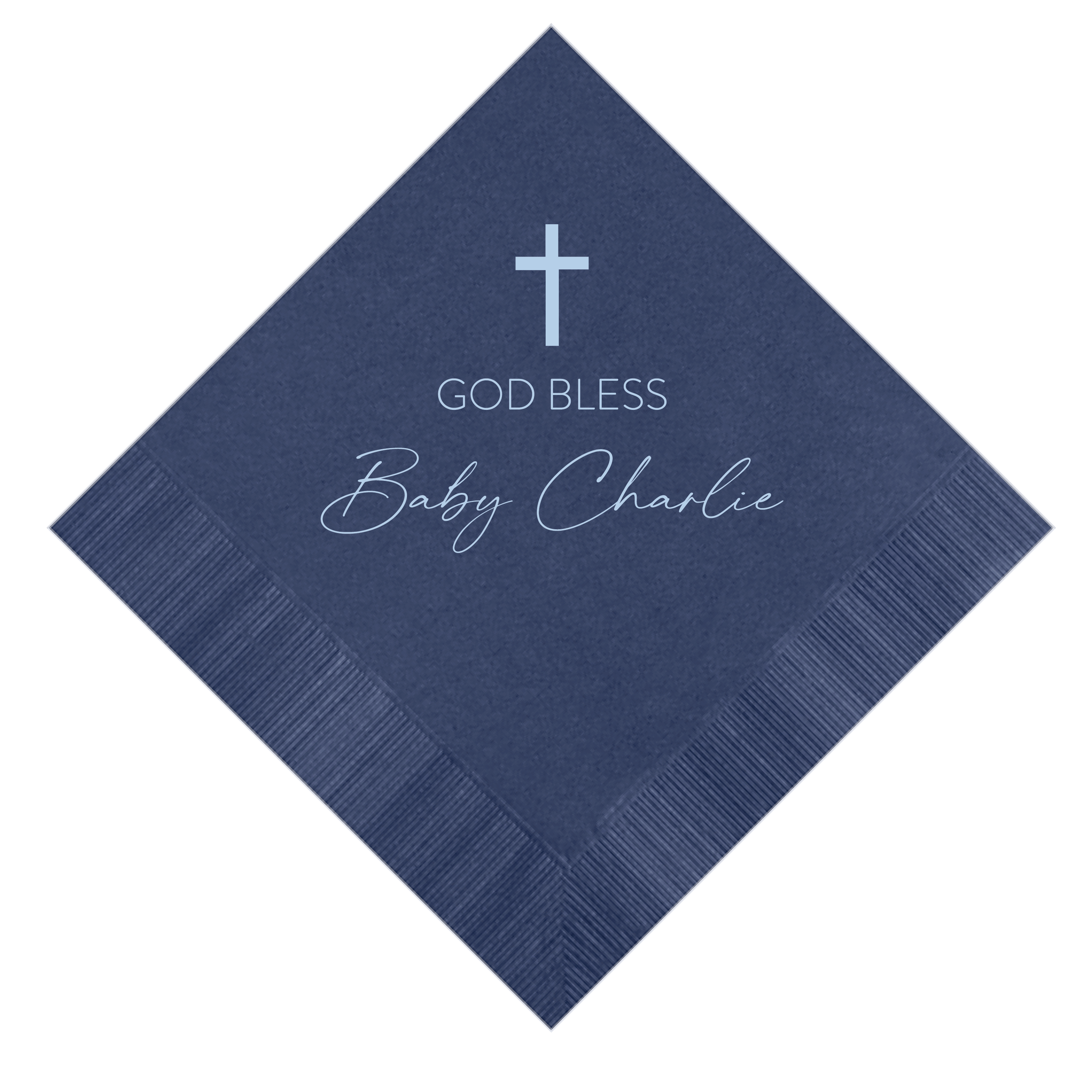 God Bless Baptism/Christening Napkins With Cross - Napkins - Foil Stamped