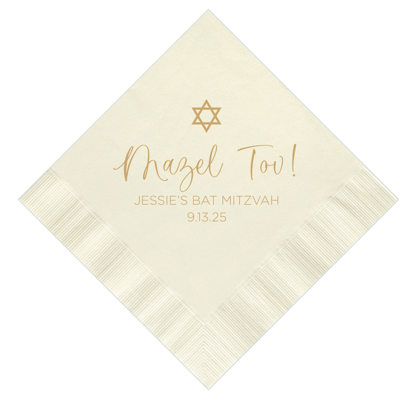 Mazel Tov Personalized Bar/Bat Mitzvah Napkins - Napkins - Foil Stamped