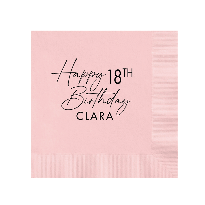 Elegant Milestone Birthday Napkins - Napkins - Foil Stamped