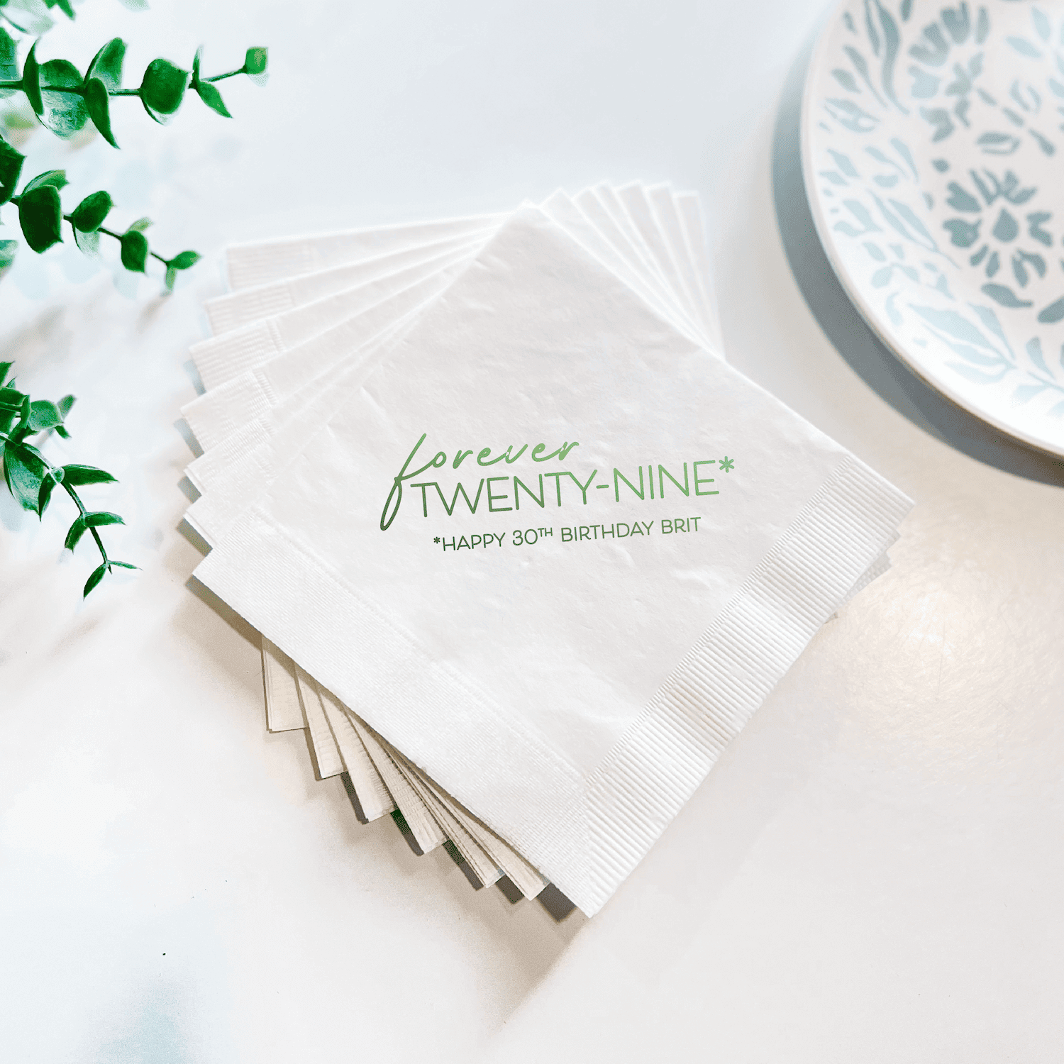 Forever Twenty-Nine Birthday Napkins - Napkins - Foil Stamped