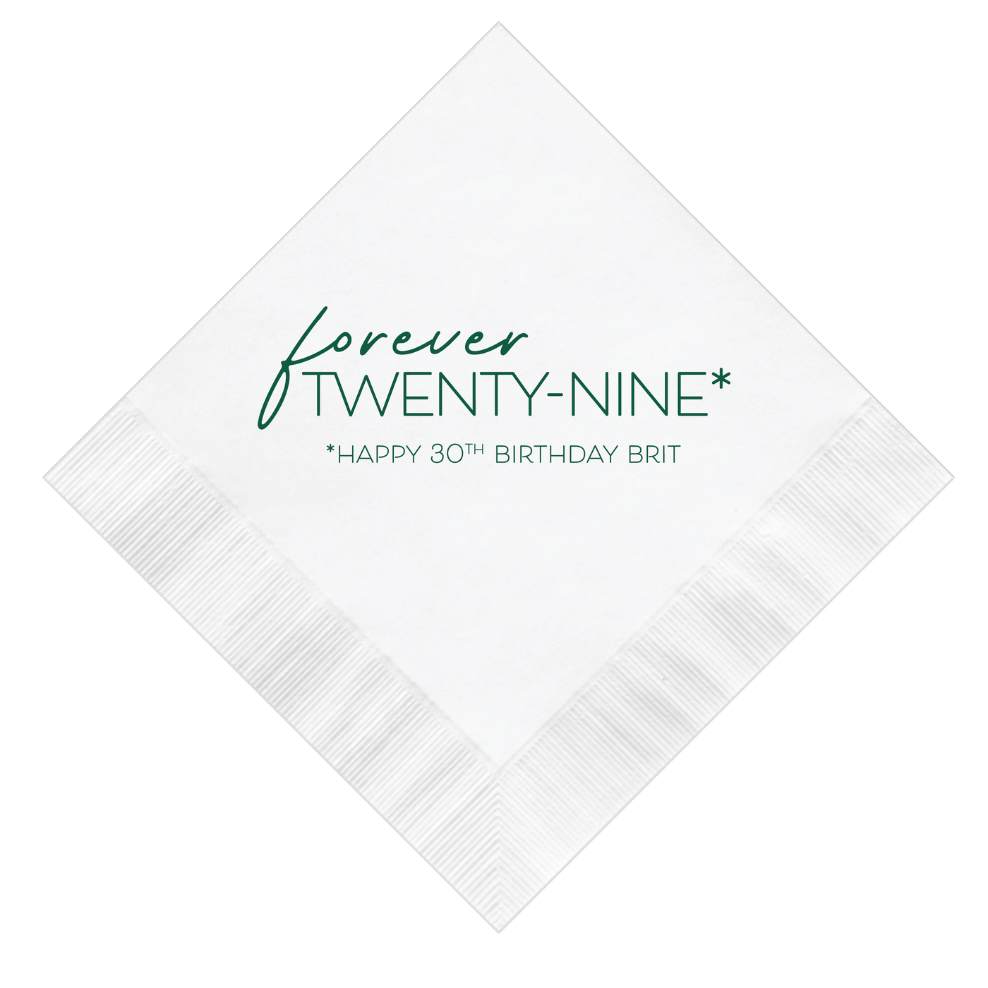 Forever Twenty-Nine Birthday Napkins - Napkins - Foil Stamped