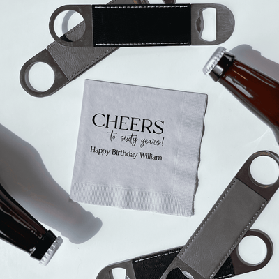 Cheers to the Years Birthday Napkins - Napkins - Foil Stamped