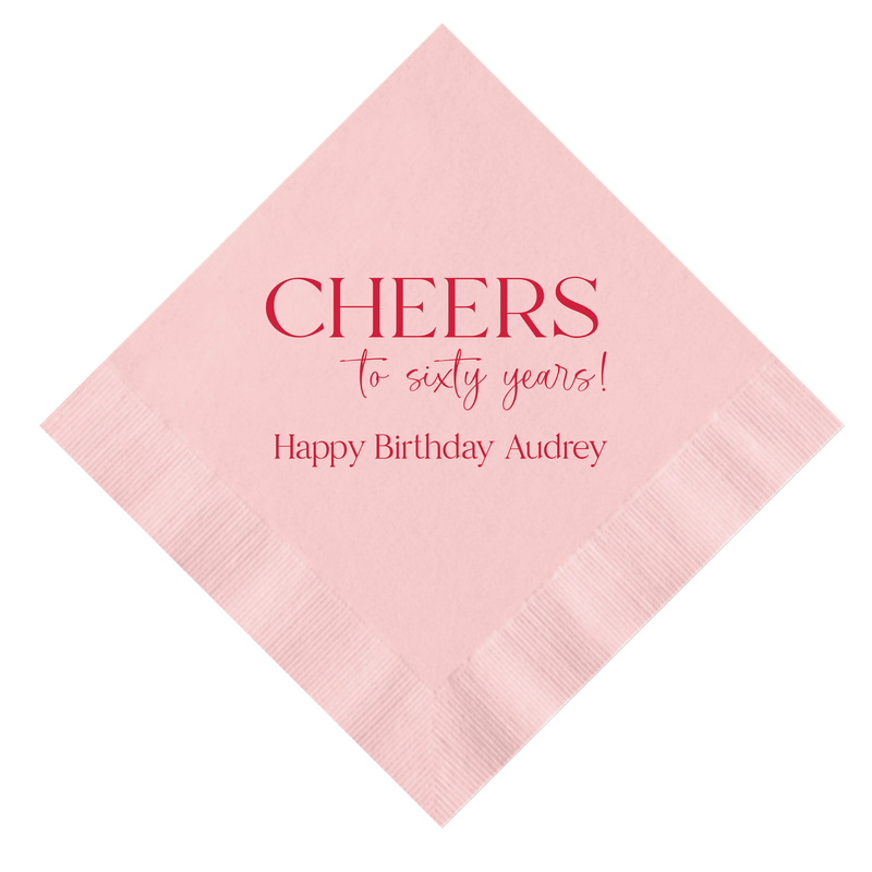 Cheers to the Years Birthday Napkins - Napkins - Foil Stamped