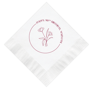 Elegant Floral Birthday Napkins