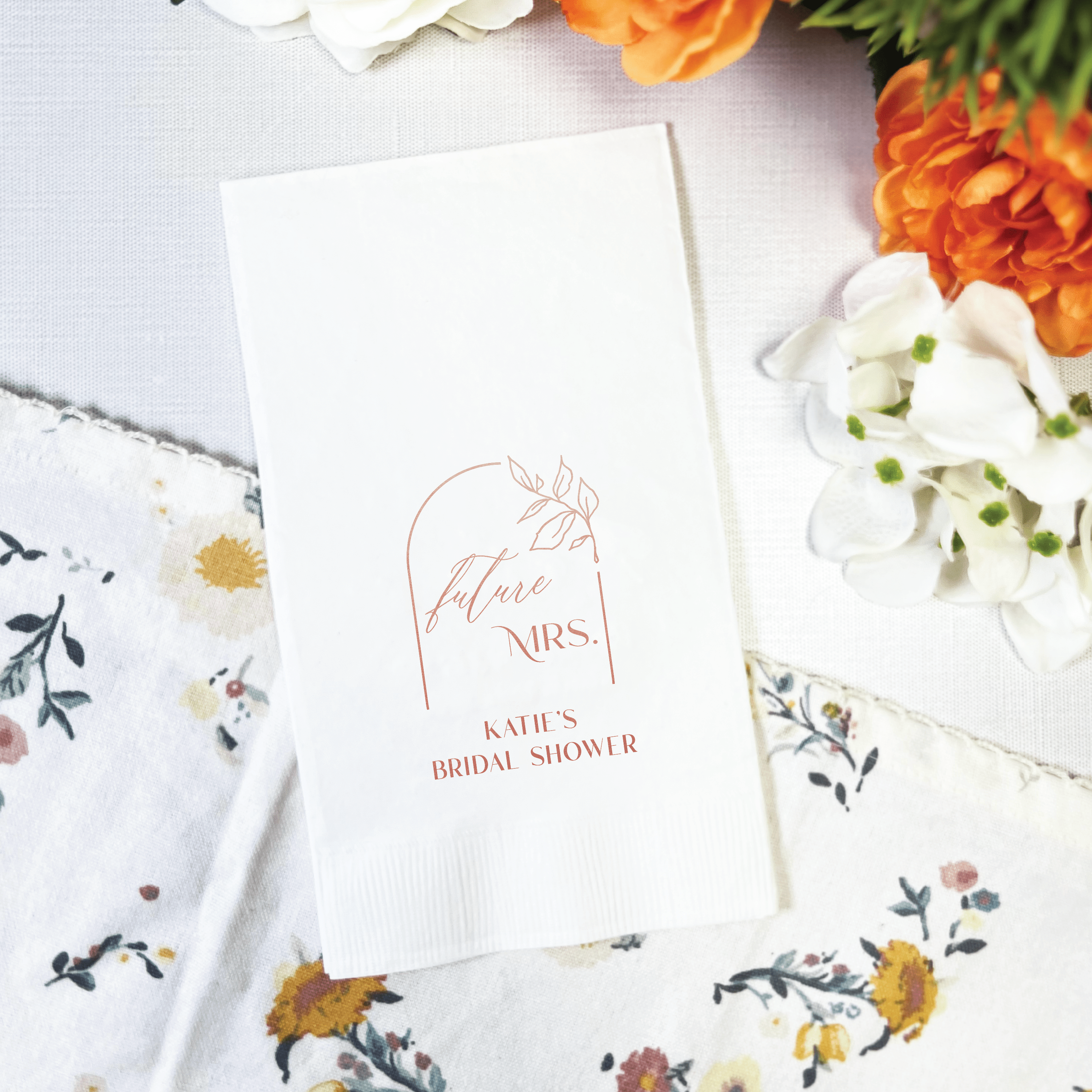 Floral Arch Future Mrs Bridal Shower Napkins - Napkins - Foil Stamped