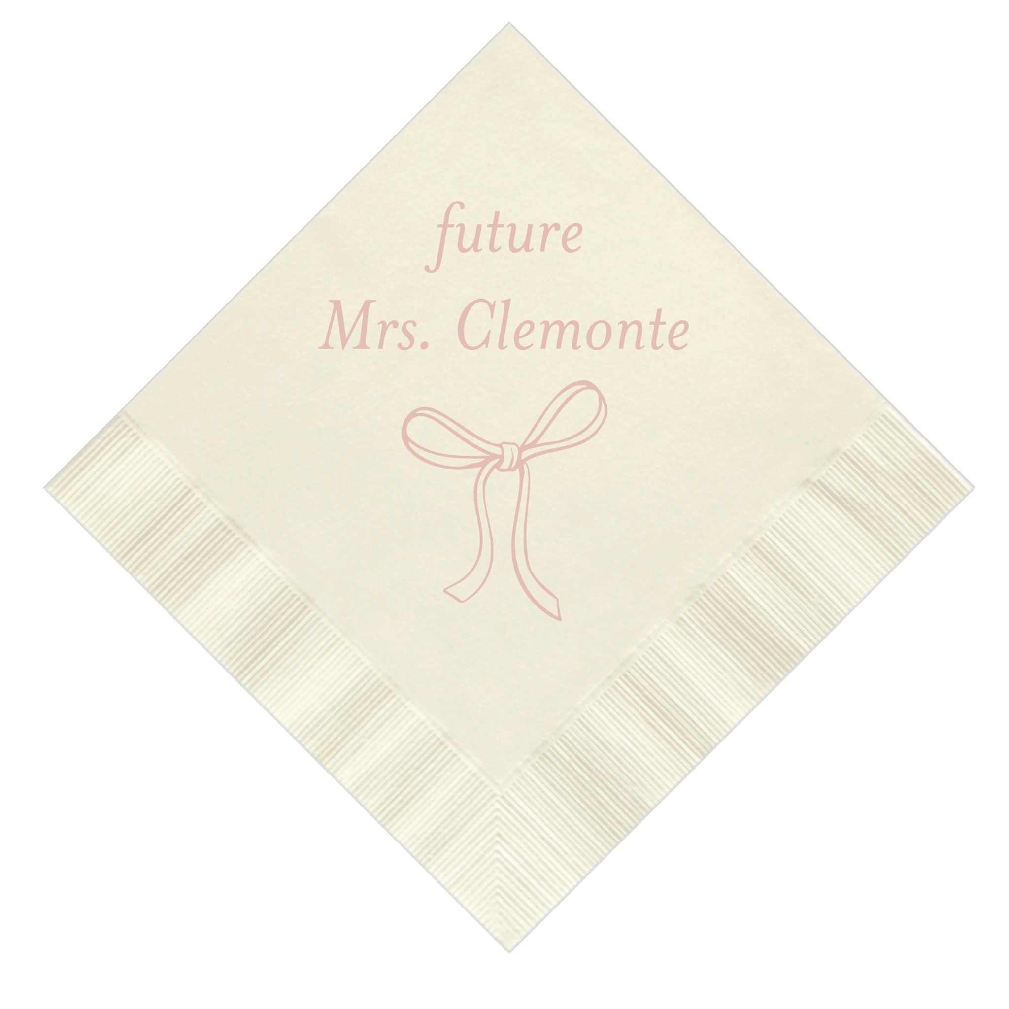 Elegant Bow Personalized Bridal Shower Napkins - Napkins - Foil Stamped