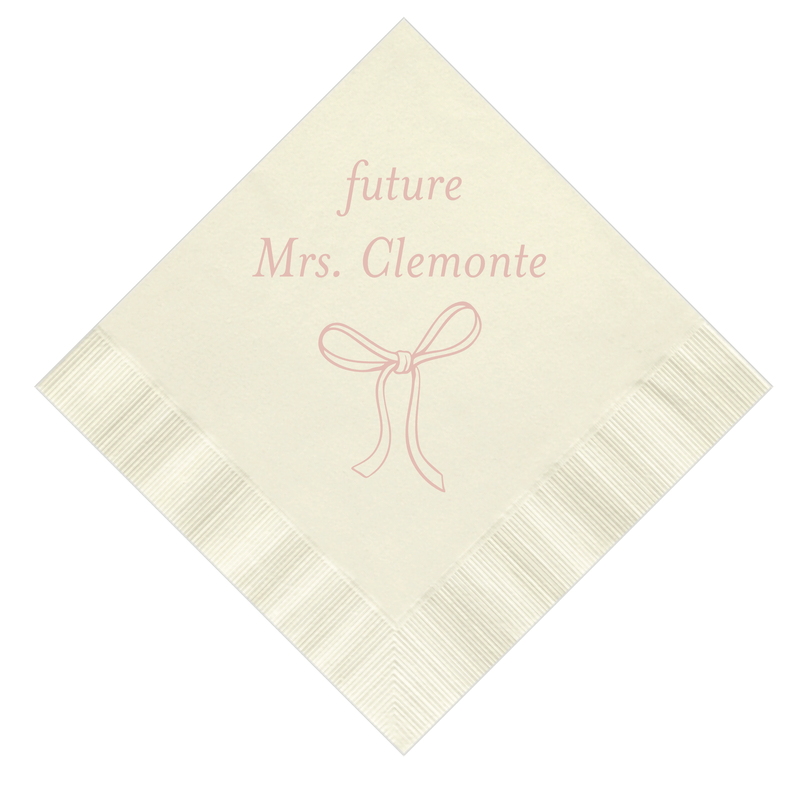 Elegant Bow Personalized Bridal Shower Napkins - Napkins - Foil Stamped