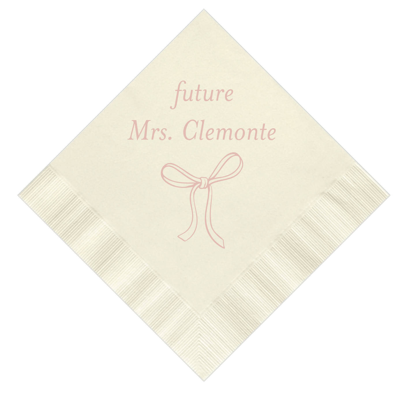 Elegant Bow Personalized Bridal Shower Napkins