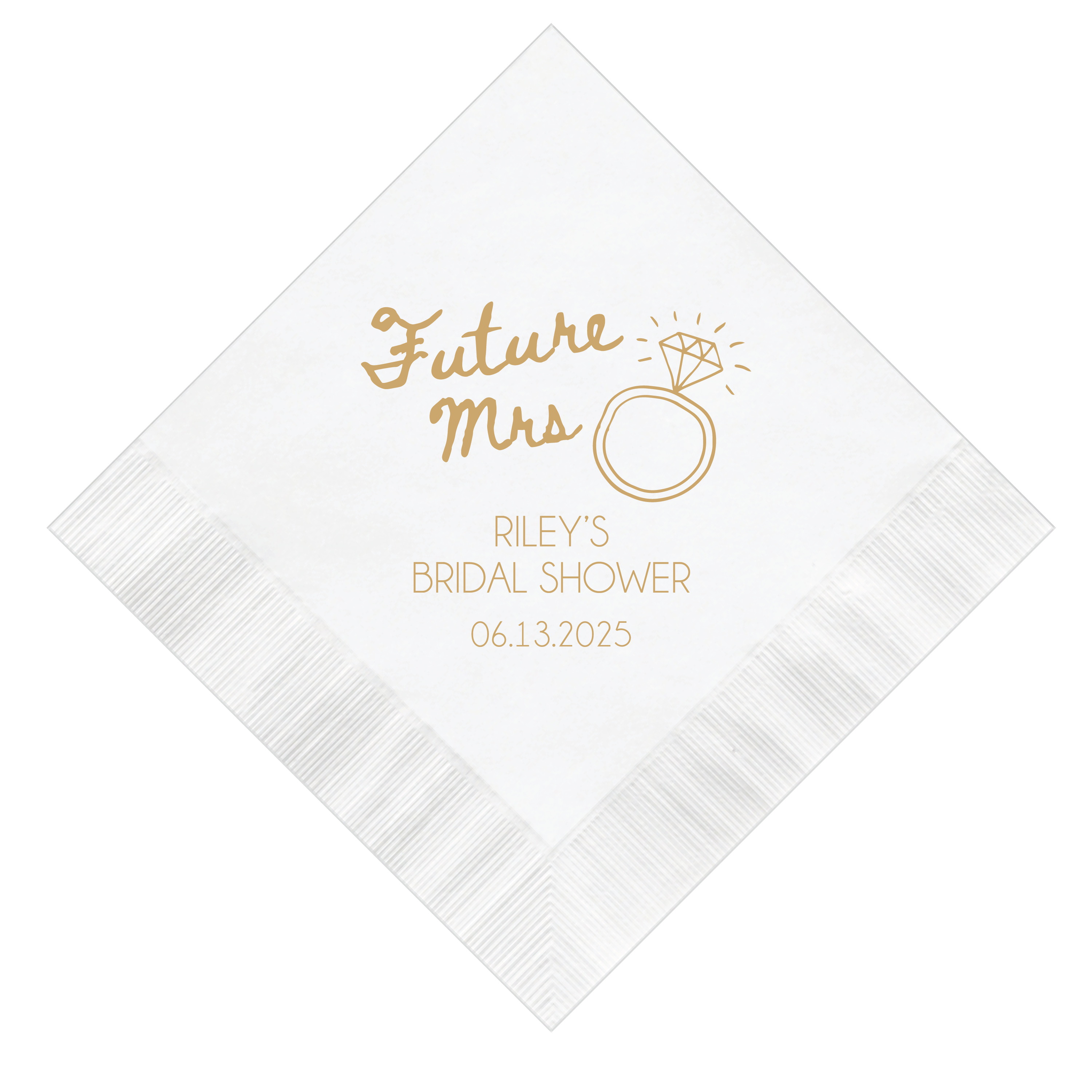 Future Mrs Personalized Bridal Shower Napkins - Napkins - Foil Stamped