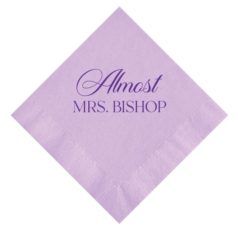 Elegant Almost Mrs Personalized Bridal Shower Napkins - Napkins - Foil Stamped