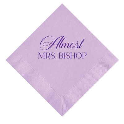 Almost Mrs Personalized Bridal Shower Napkins