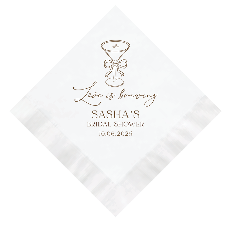 Love Is Brewing Bridal Shower Napkins