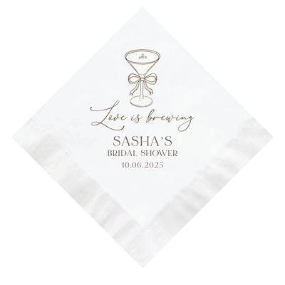 Love Is Brewing Bridal Shower Napkins