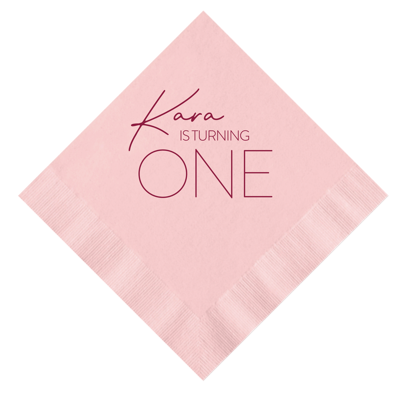 Hooray I‚Äôm ONE Personalized Birthday Napkins - Napkins - Foil Stamped