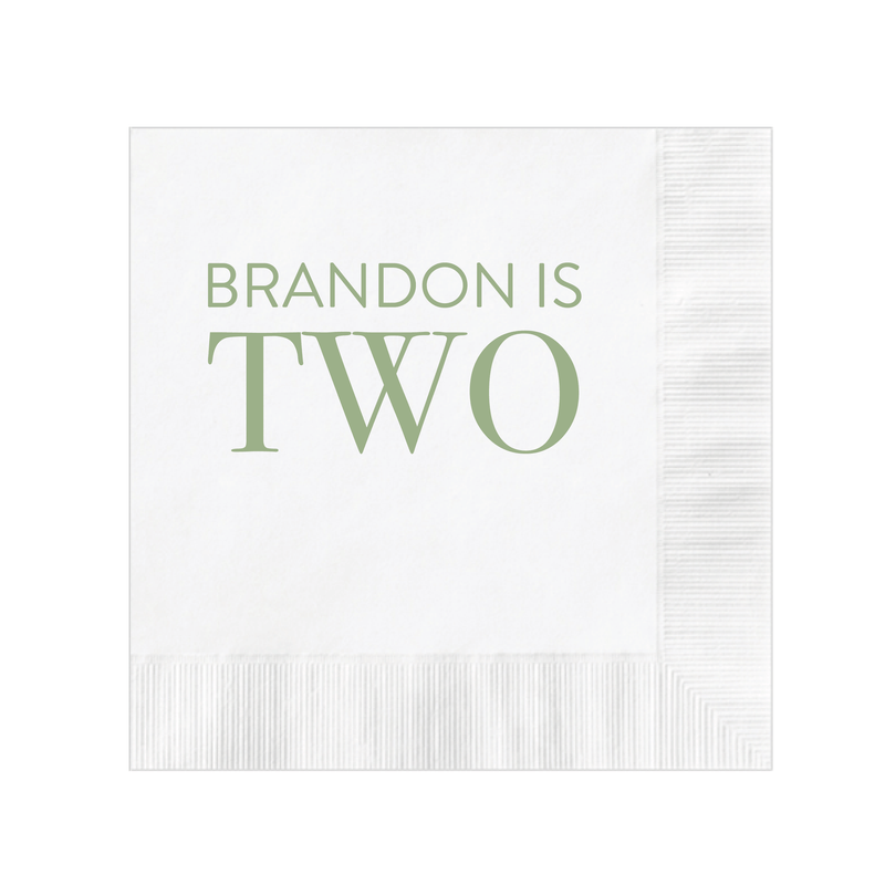 Two Cool Birthday Napkins - Napkins - Foil Stamped