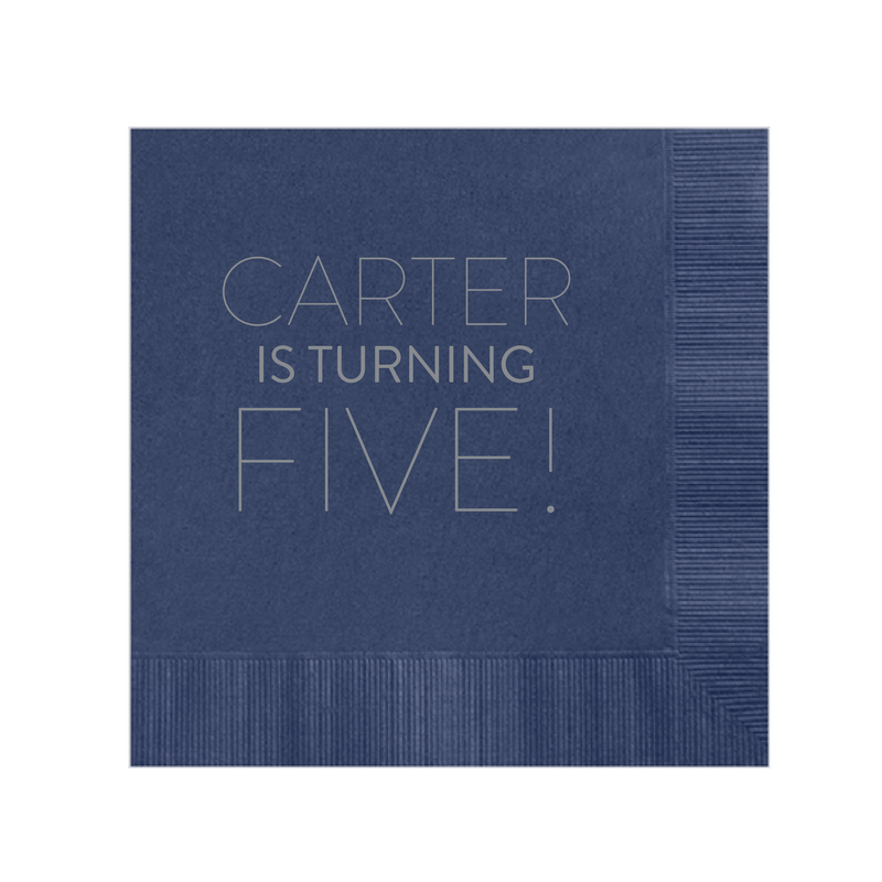 Bold Number Personalized Birthday Napkins - Napkins - Foil Stamped