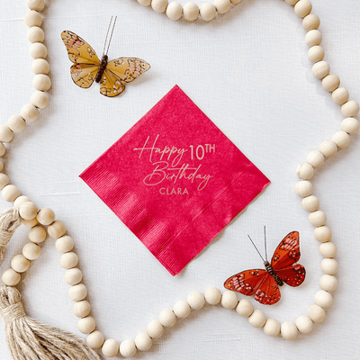 Double Digits Birthday Bash Napkins - Napkins - Foil Stamped