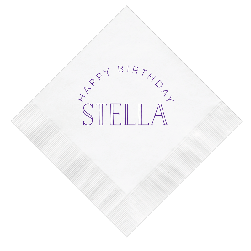 Rainbow Arch Birthday Napkins - Napkins - Foil Stamped