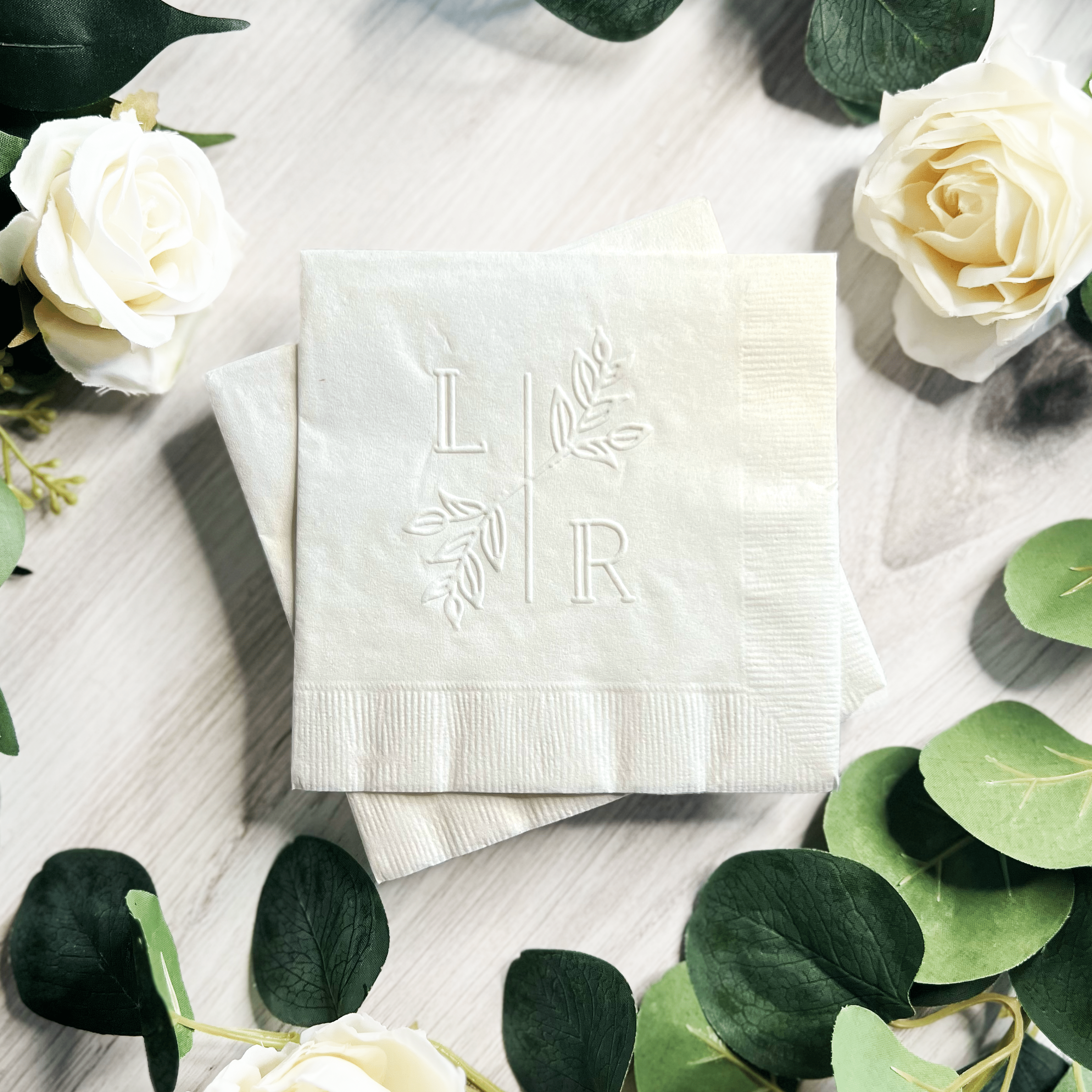 Embossed Personalized Wedding Napkins - Napkins - Embossed