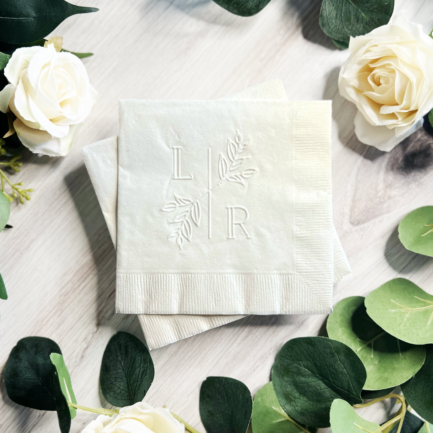 Embossed Personalized Wedding Napkins